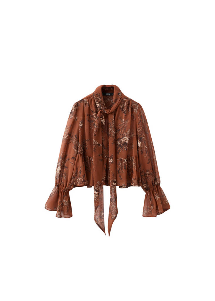 Blouse Nœud Imprimé Fleuri