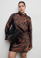 Robe Satinée En Imprimé Cachemire