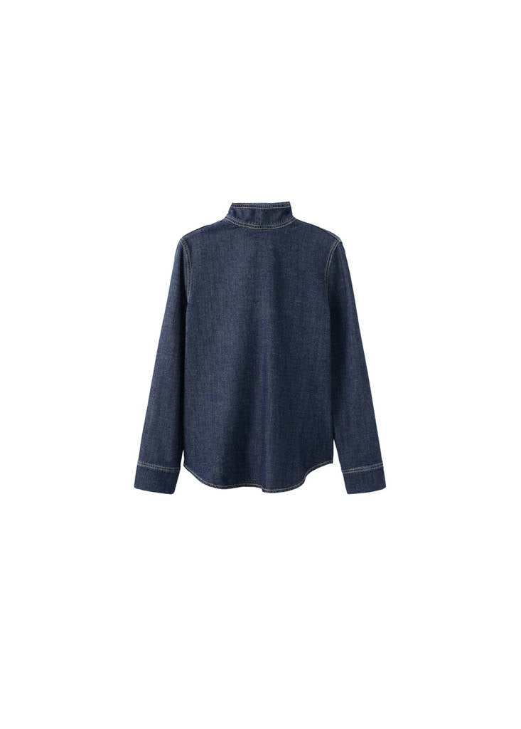 Chemise En Denim Avec Fermeture À Nœud