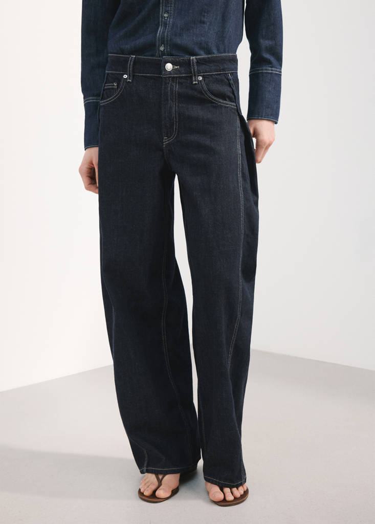 Jean Balloon Taille Normale Avec Pinces Latérales