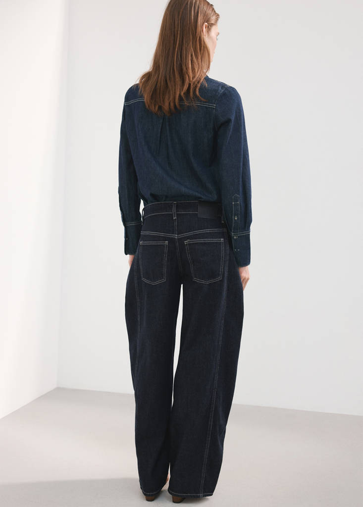 Jean Balloon Taille Normale Avec Pinces Latérales