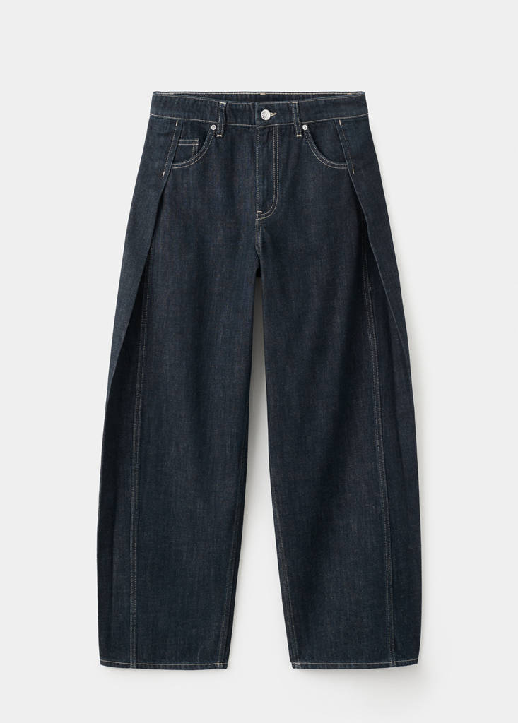 Jean Balloon Taille Normale Avec Pinces Latérales