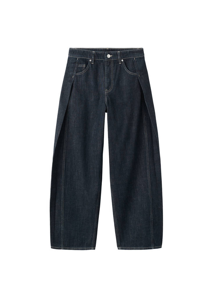 Jean Balloon Taille Normale Avec Pinces Latérales