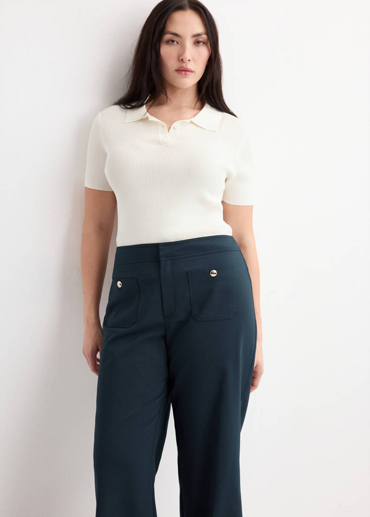Pantalon Droit Boutons Bijou