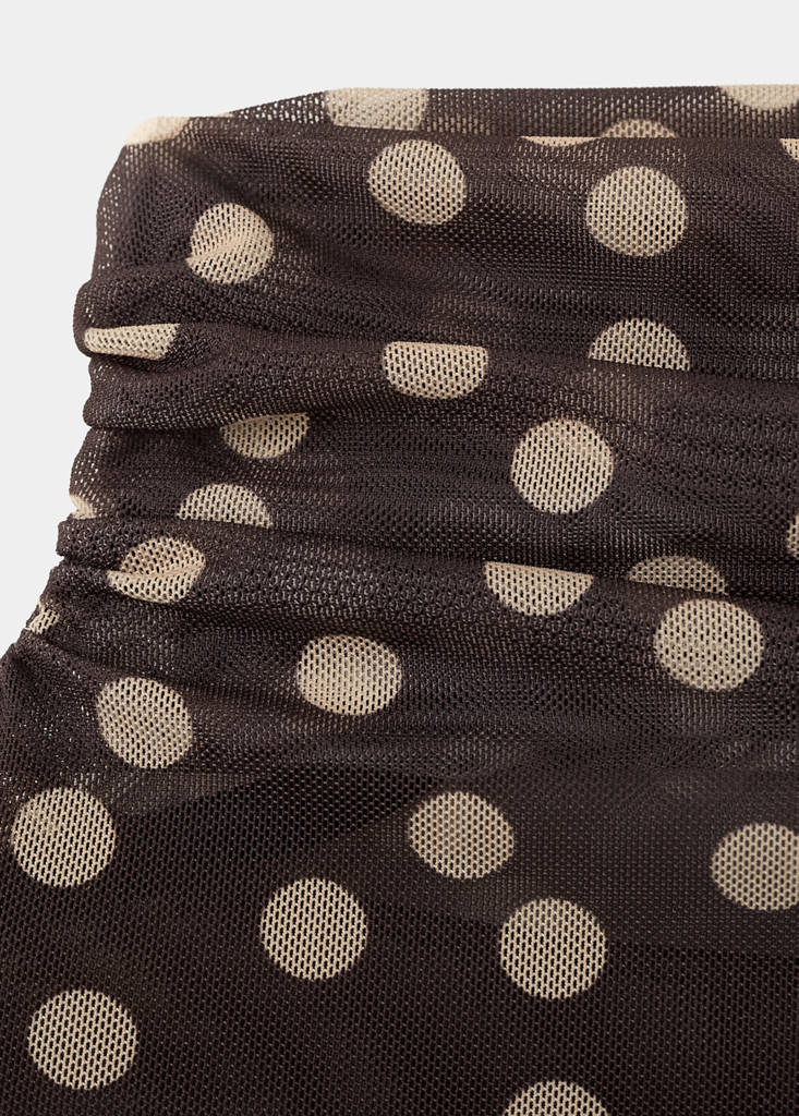 T-Shirt Froncé À Pois