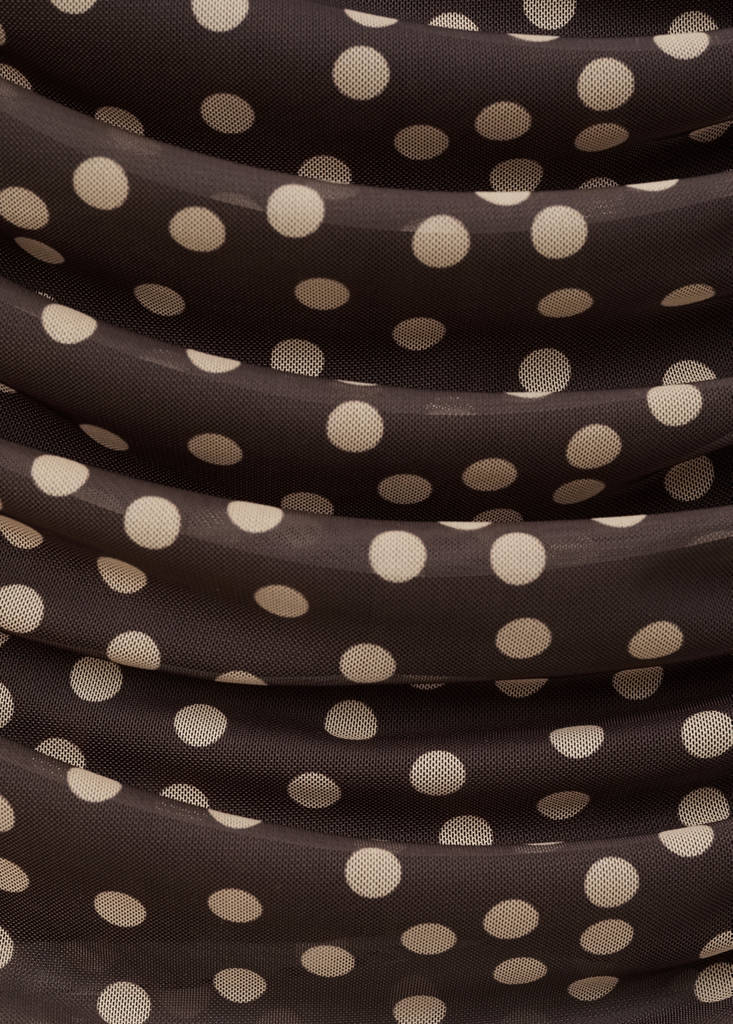 T-Shirt Froncé À Pois