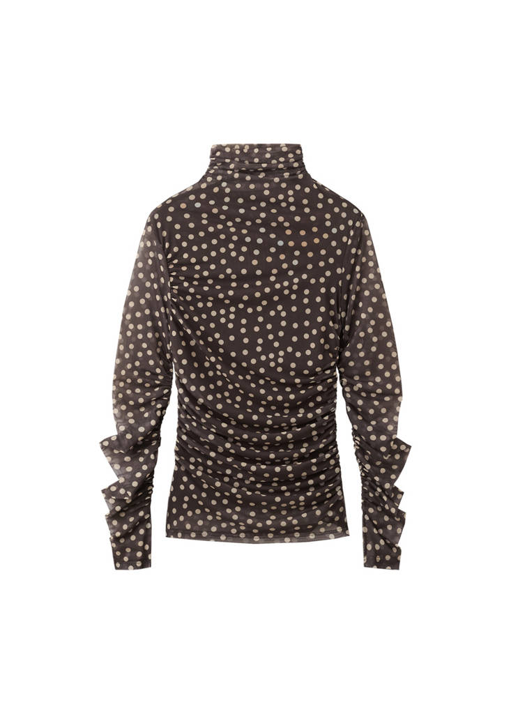 T-Shirt Froncé À Pois