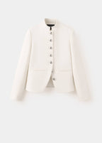Veste À Col Officier Boutons Bijoux