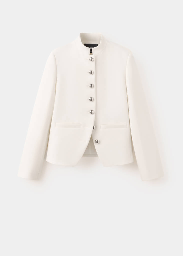 Veste À Col Officier Boutons Bijoux