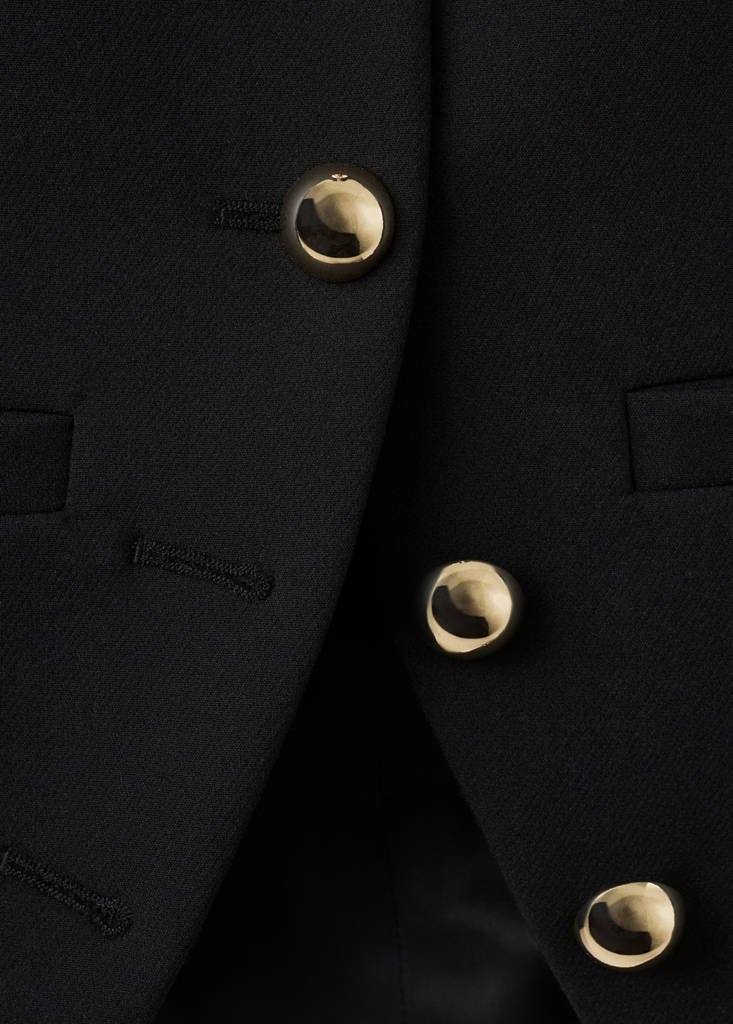 Veste À Col Officier Boutons Bijoux
