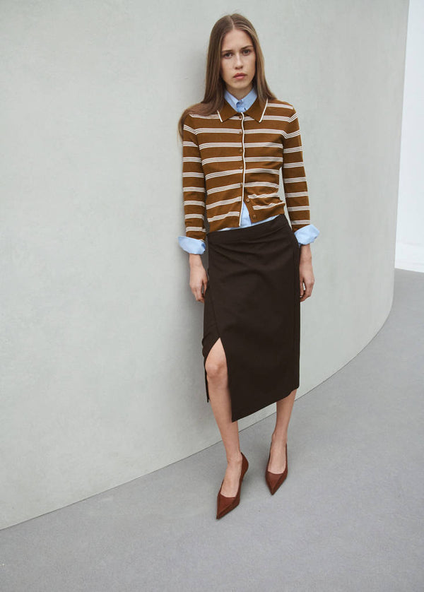 Cardigan con colletto a camicia