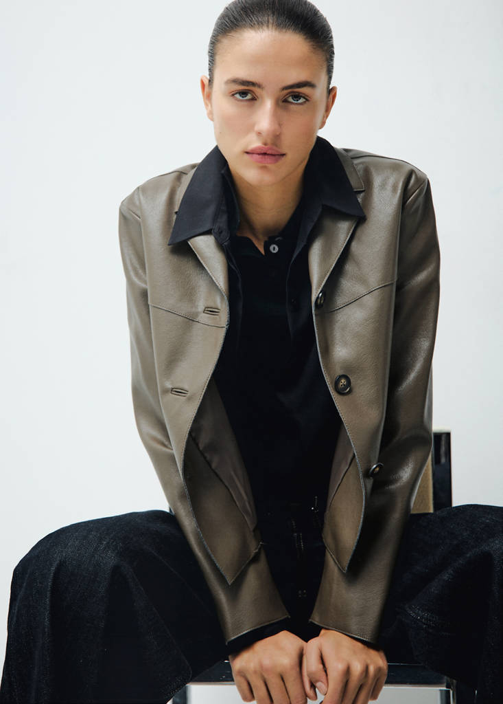Veste Cuir Synthétique Poches