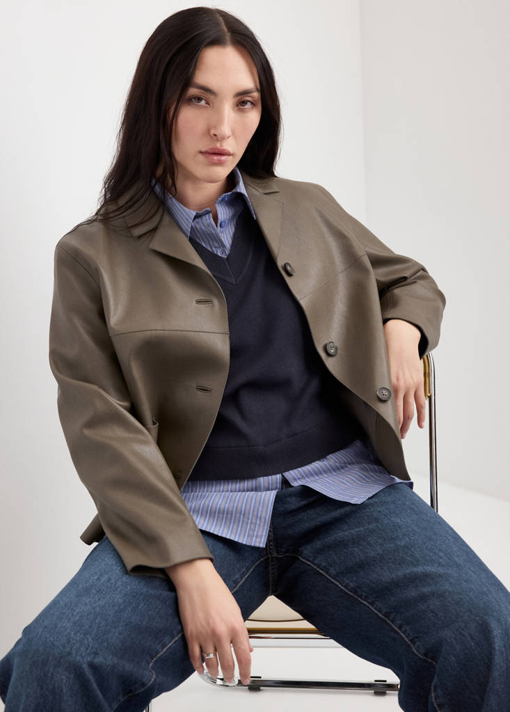 Veste Cuir Synthétique Poches