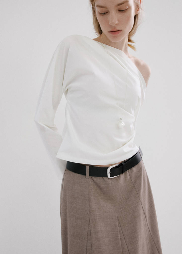Chemisier Coton Col Asymétrique