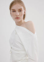 Chemisier Coton Col Asymétrique