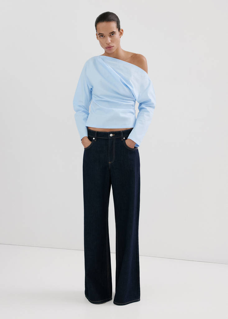 Chemisier Coton Col Asymétrique