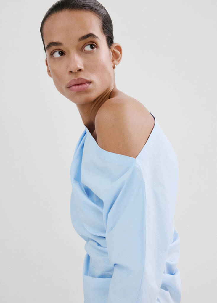 Chemisier Coton Col Asymétrique