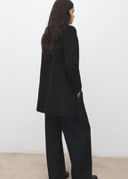 Manteau Laine Mélangée Double Boutonnage