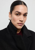 Manteau Laine Mélangée Double Boutonnage