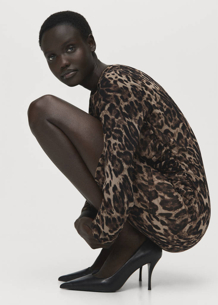 Robe Léopard Taille Froncée
