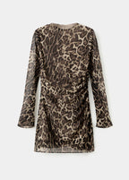 Robe Léopard Taille Froncée
