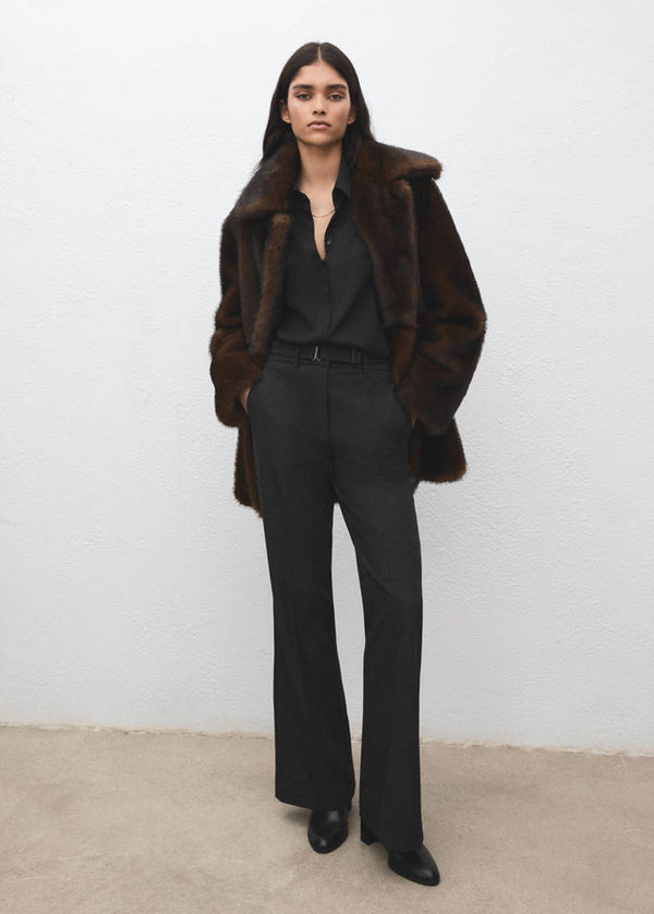 Pantaloni Dritti Con Cintura