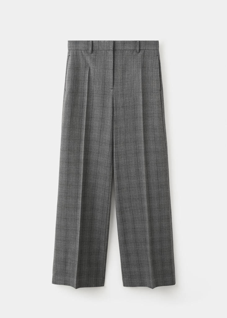 Pantalon De Costume Wide Leg À Carreaux