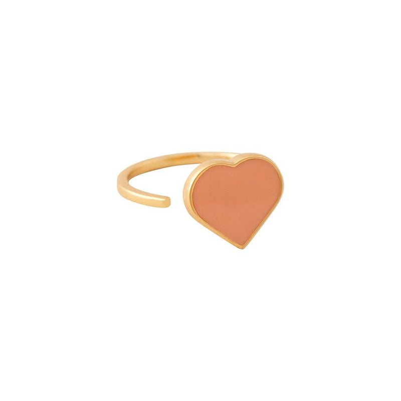 Bague - Big Heart - Plaqué Or - Nude