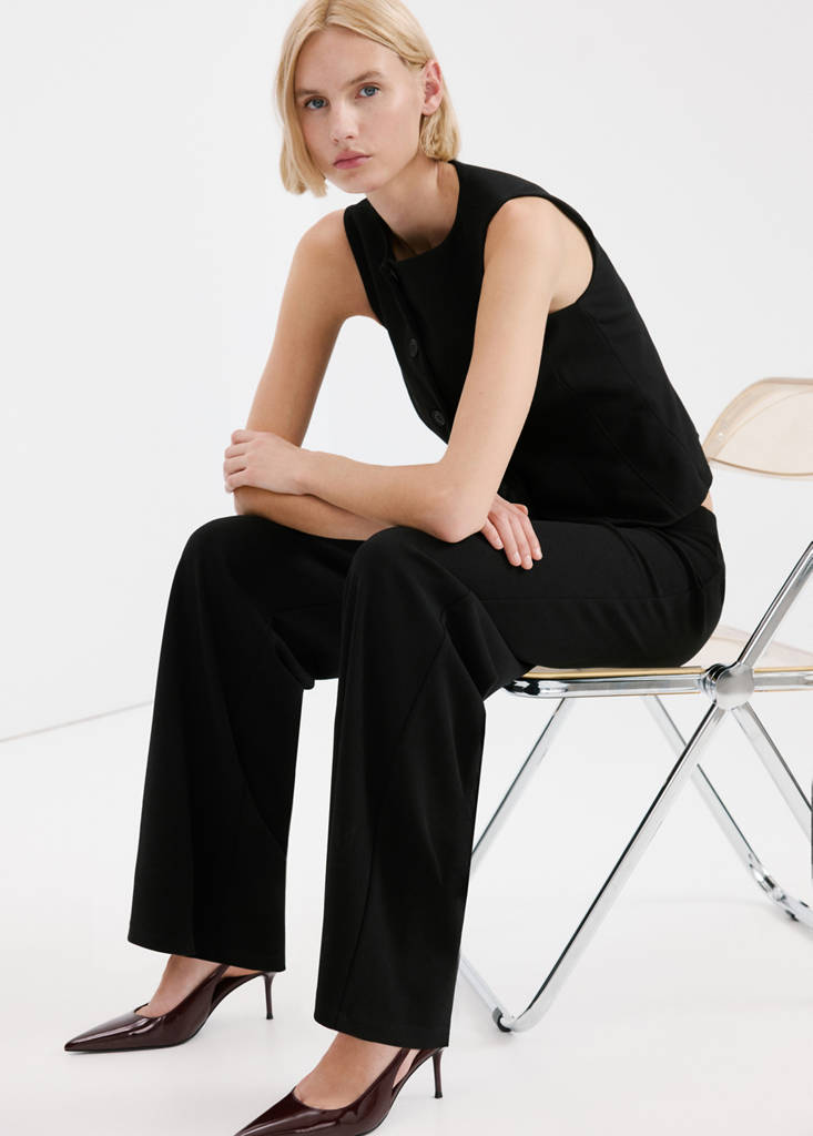 Pantalon De Costume Droit Taille Basse