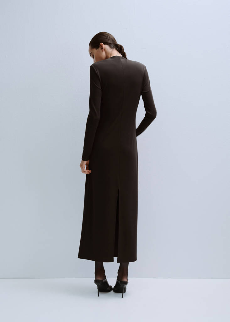 Robe Col Bateau Froncée