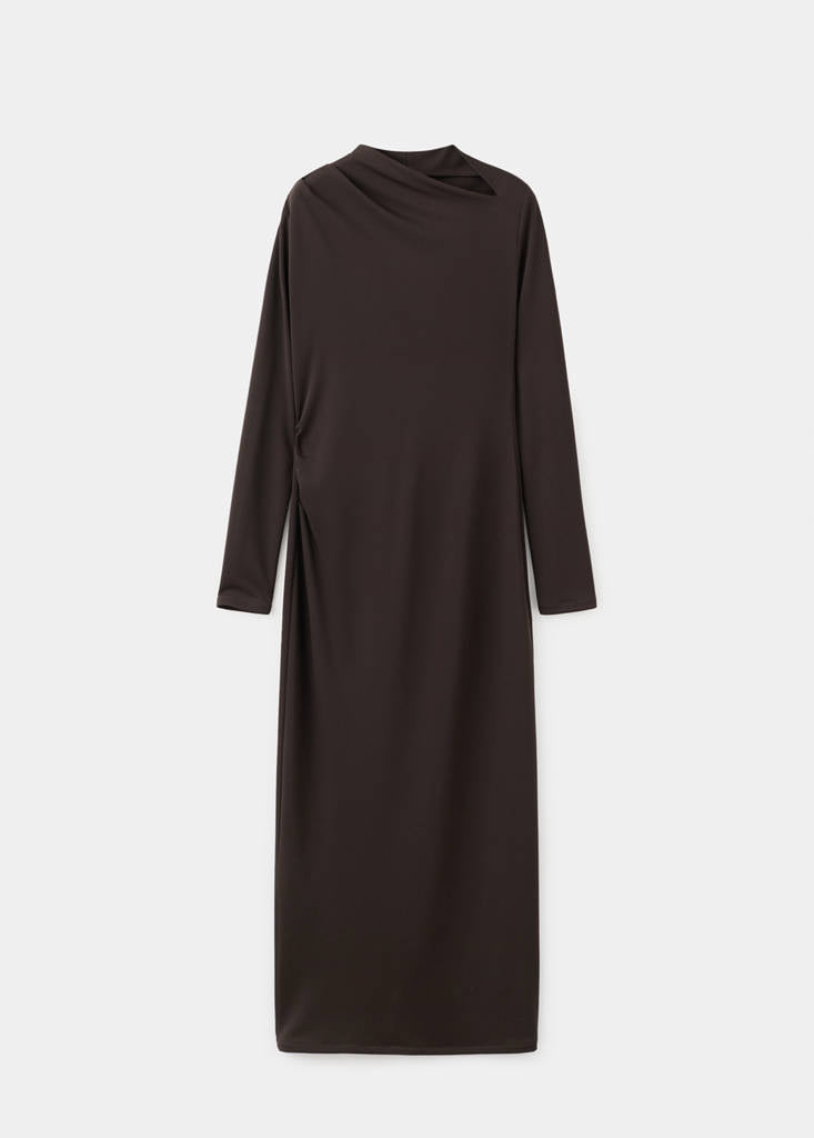Robe Col Bateau Froncée