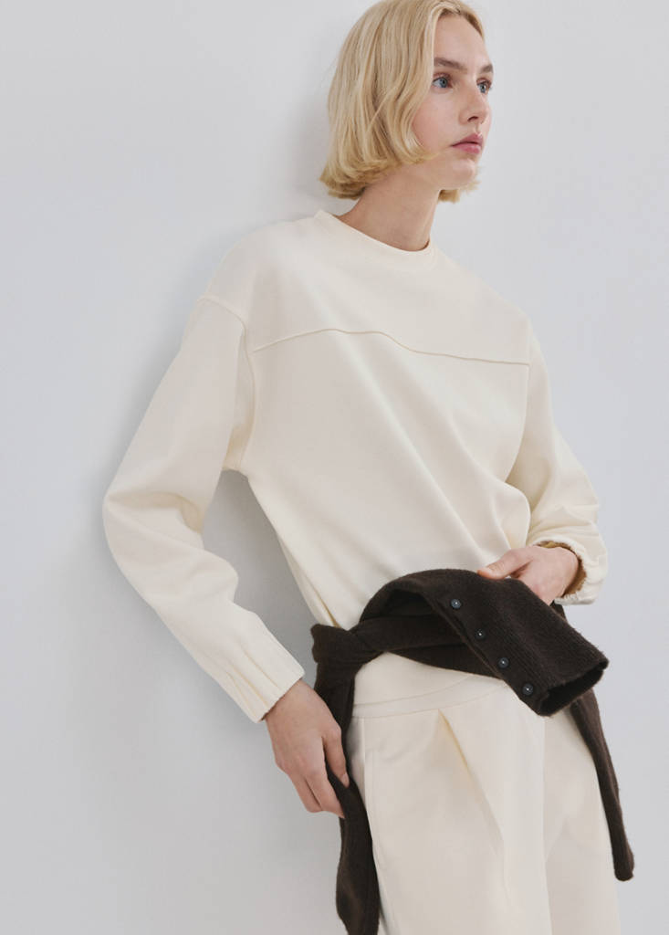 Sweat-Shirt Manches Froncées