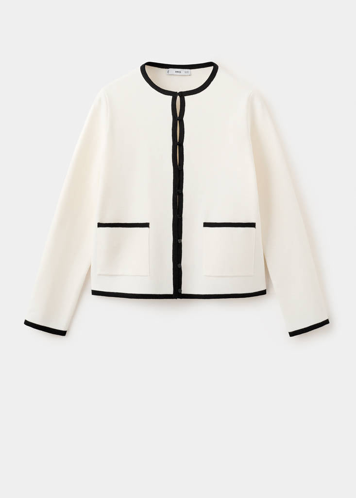 Veste Maille Liserés Contrastants