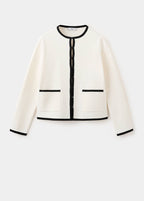 Veste Maille Liserés Contrastants