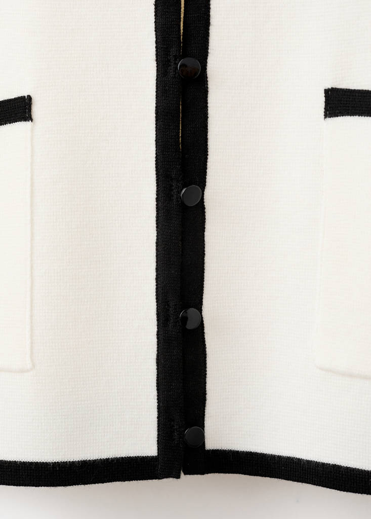 Veste Maille Liserés Contrastants