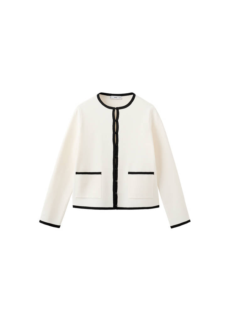 Veste Maille Liserés Contrastants