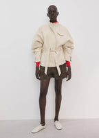 Veste À Col Montant Avec Ceinture