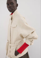 Veste À Col Montant Avec Ceinture
