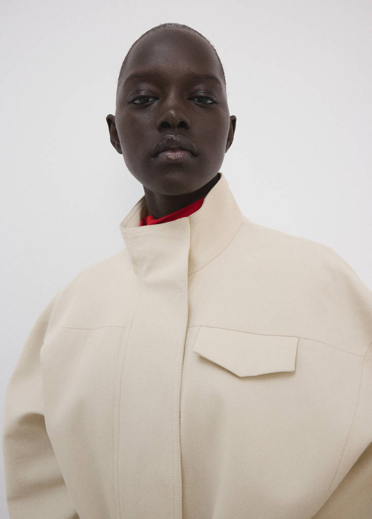 Veste À Col Montant Avec Ceinture
