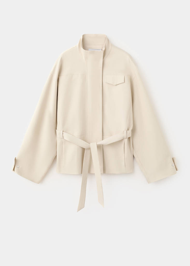 Veste À Col Montant Avec Ceinture
