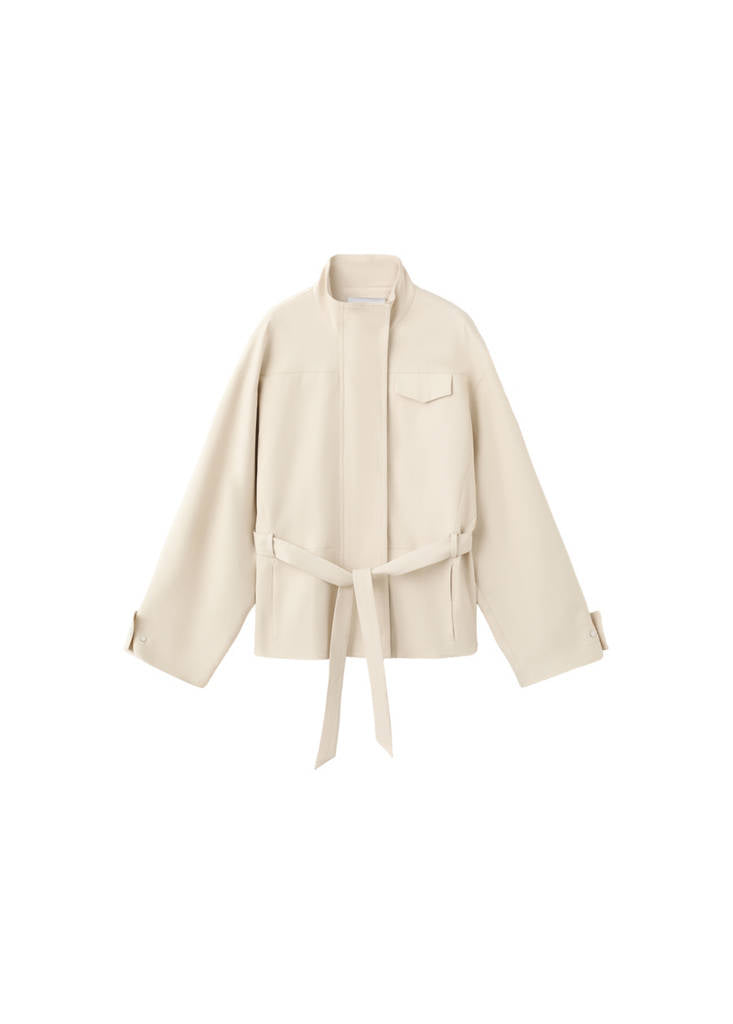 Veste À Col Montant Avec Ceinture