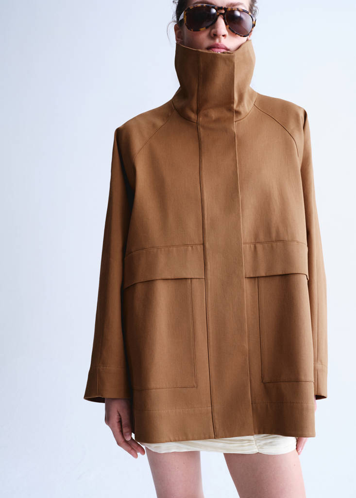 Parka Oversize À Col Cheminée