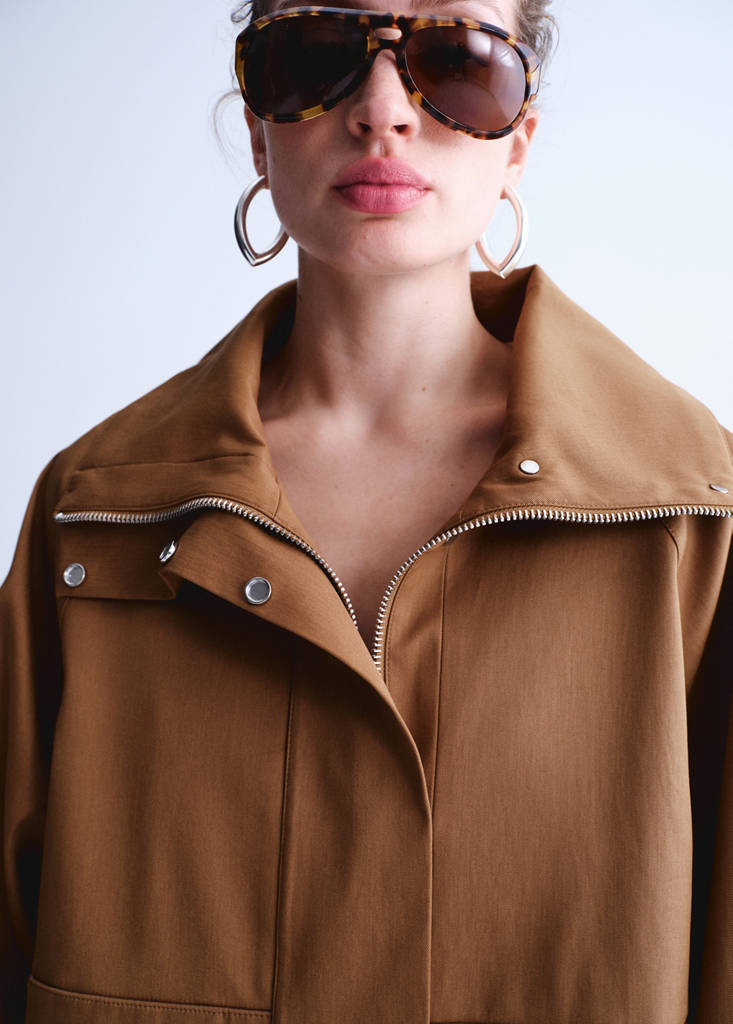 Parka Oversize À Col Cheminée