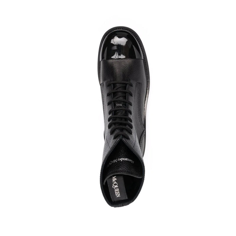 Bottes - Alexander Mcqueen Leather Lace Up  - Black