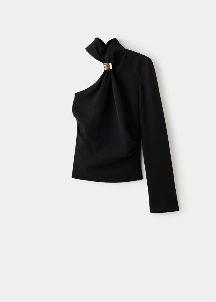 Blouse Asymétrique Détail Métallique