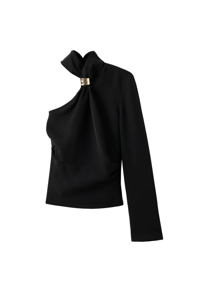 Blouse Asymétrique Détail Métallique