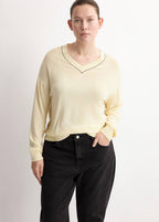 Pull Col V Avec Liseré Contrastant