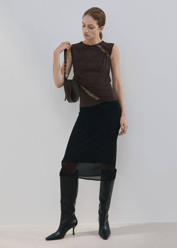 Top Aderente Con Arricciature
