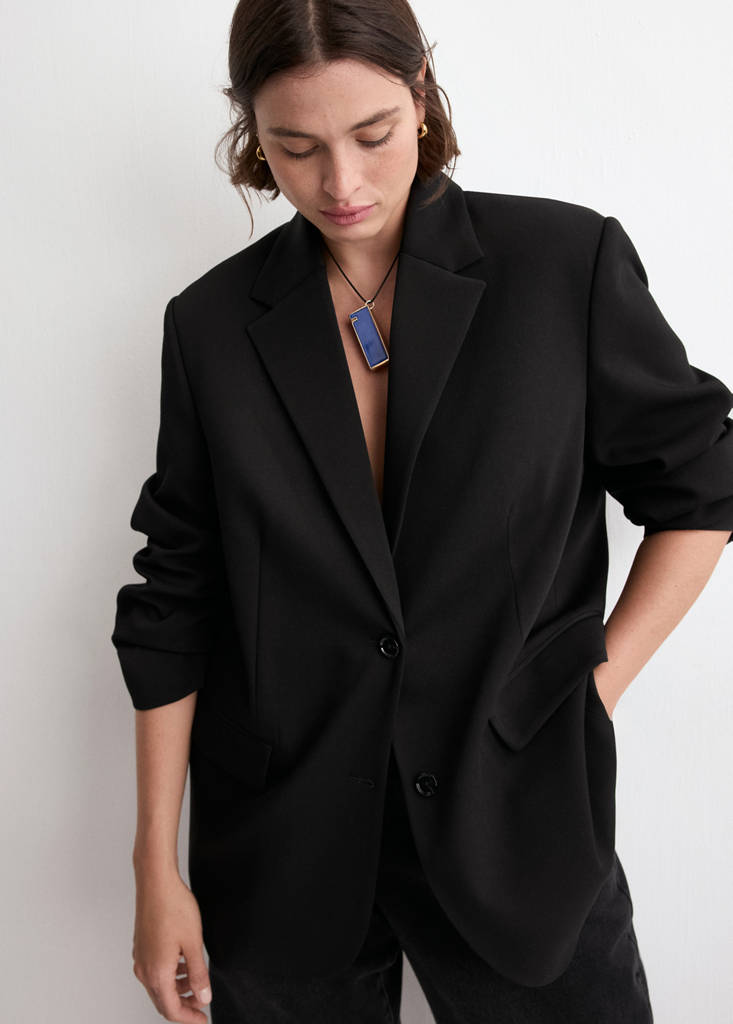 Blazer Droit Avec Poches À Rabat