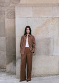 Pantalon En Lyocell Taille Combinée À Rayures